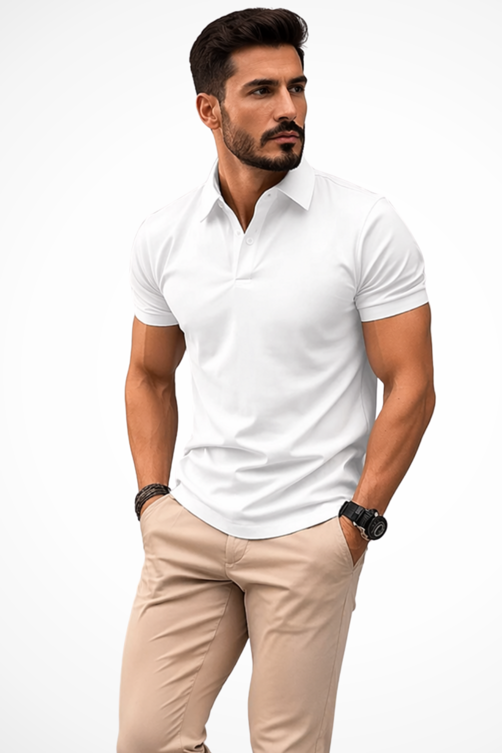 Poloshirt Herren Muscle Fit mit Polokragen aus Jersey