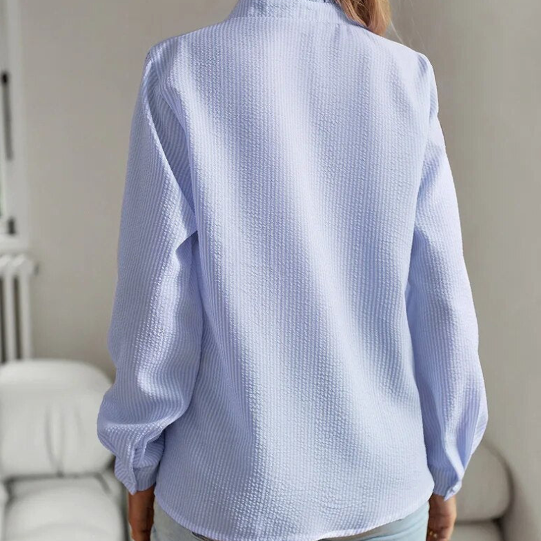 Bayer Modehaus - Damen Bluse mit Rüschenkragen und Knopfleiste, langarm - Produktbild 2