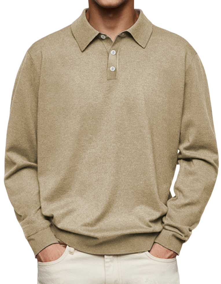 Herren Polo Pullover mit Polokragen, Knopfleiste und Feinstrickoptik