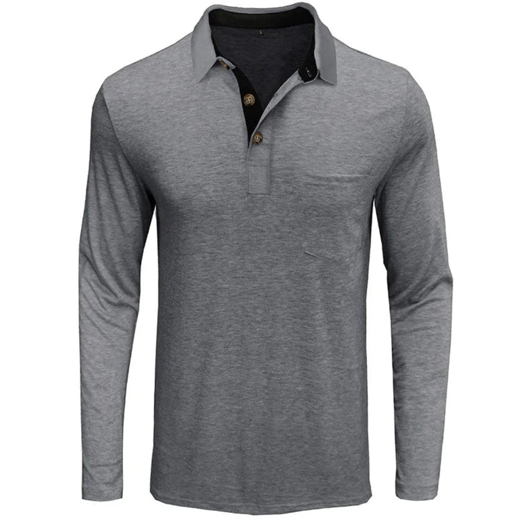 Bayer Modehaus - Herren Langarm-Poloshirt mit Polokragen und Brusttasche - Produktbild 17