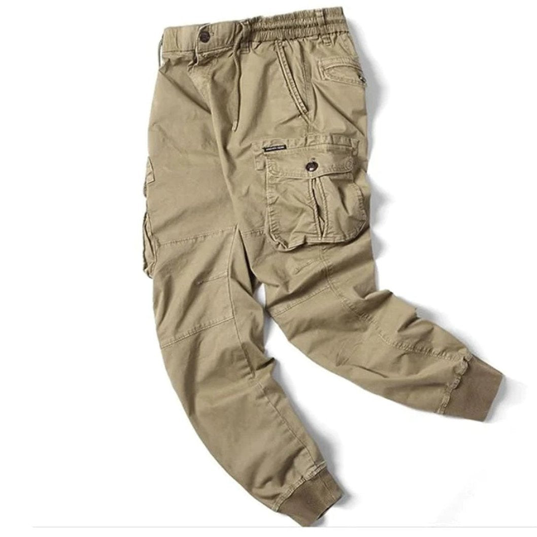Cargohose Herren in Twilloptik mit schmal zulaufender Passform