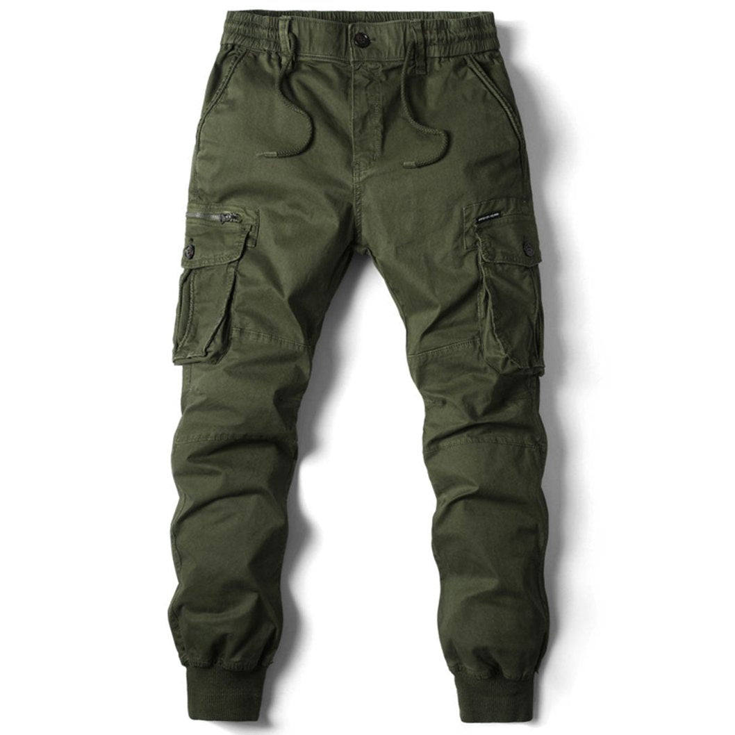 Cargohose Herren in Twilloptik mit schmal zulaufender Passform