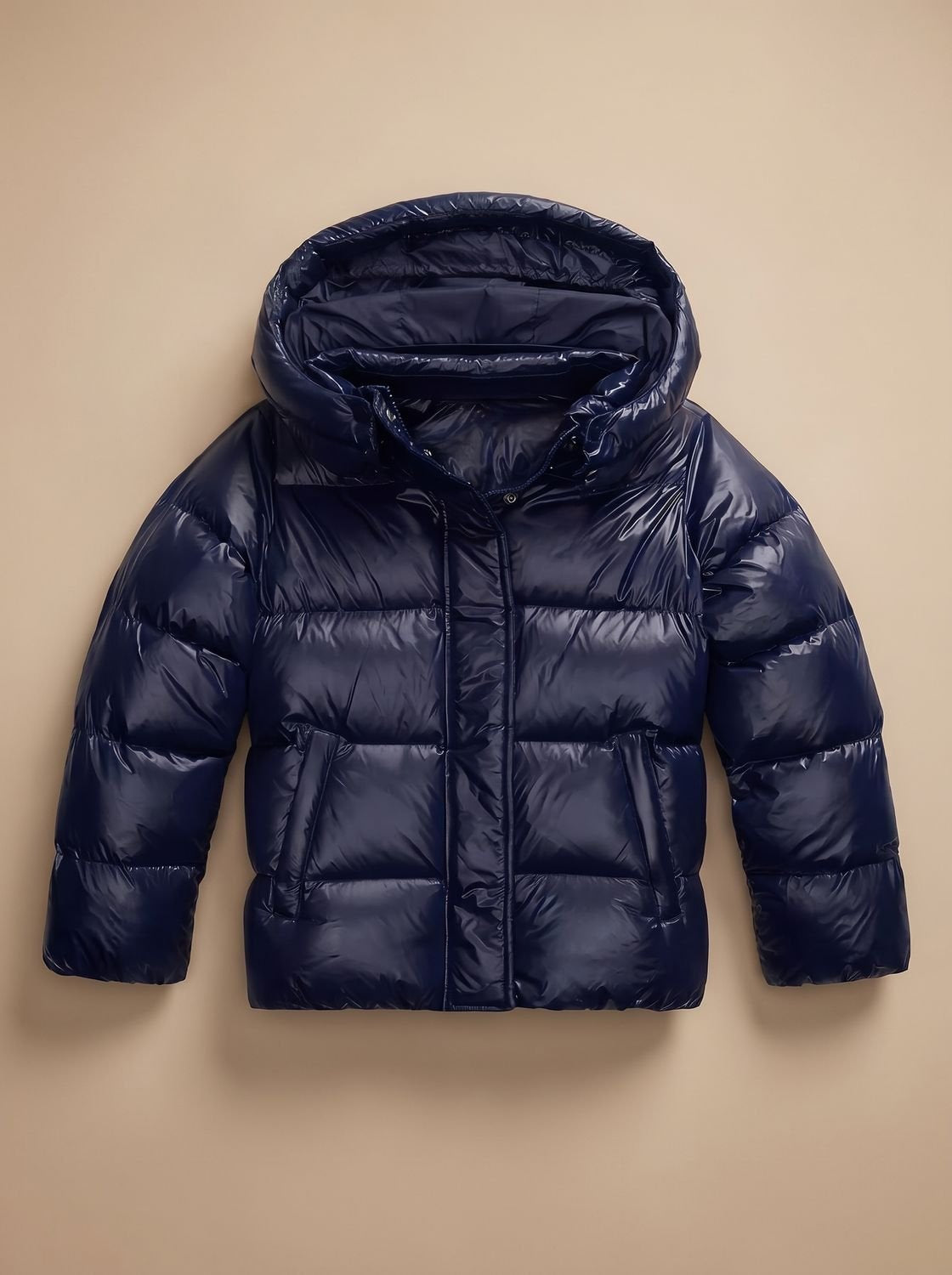 Daunenjacke Damen leicht tailliert mit Kapuze, warme Winterjacke