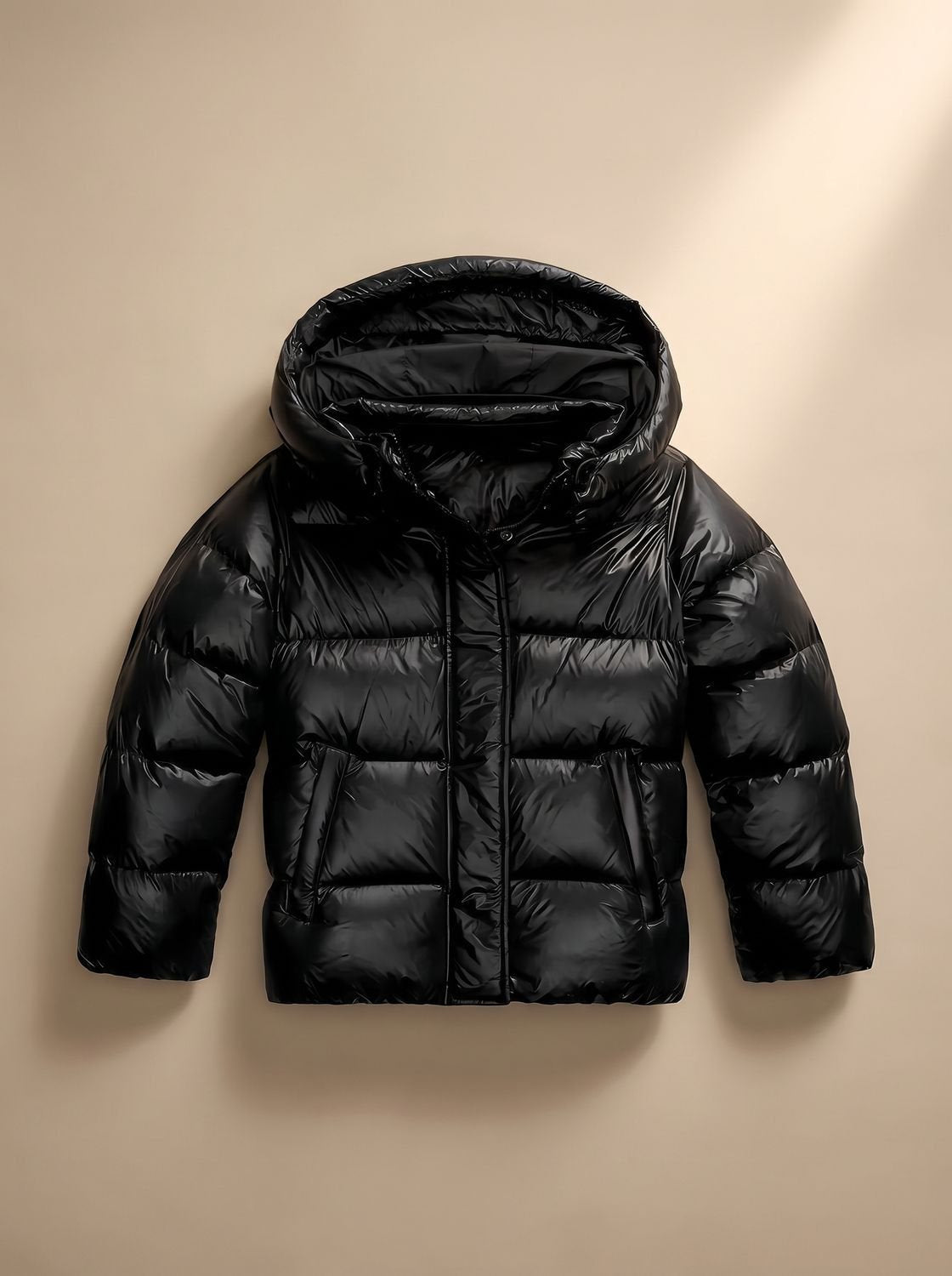 Daunenjacke Damen leicht tailliert mit Kapuze, warme Winterjacke