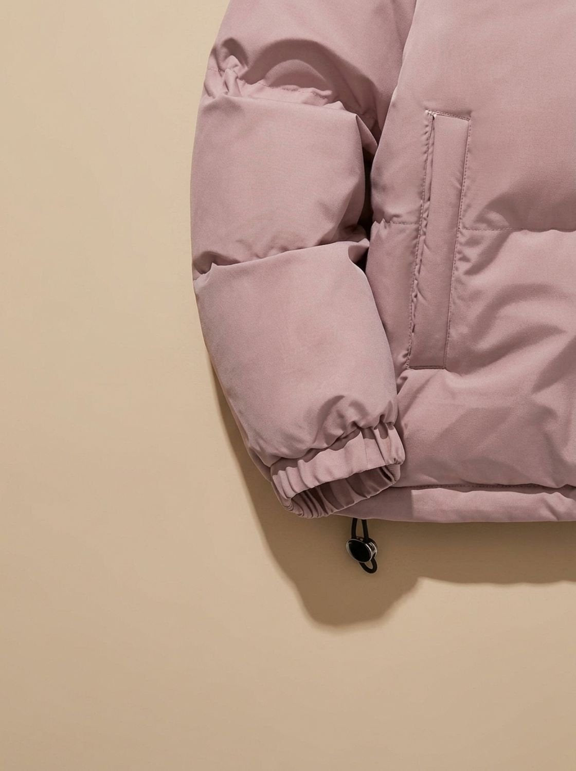 Daunenjacke Damen mit Sherpa-Fleece-Futter und Kapuze, hüftlang