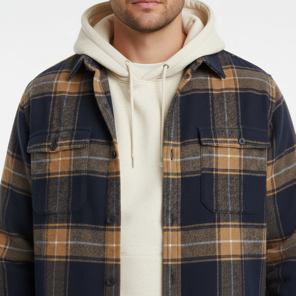 Kariertes Flanellhemd mit Button-Down-Kragen für Herren - Ansicht 11