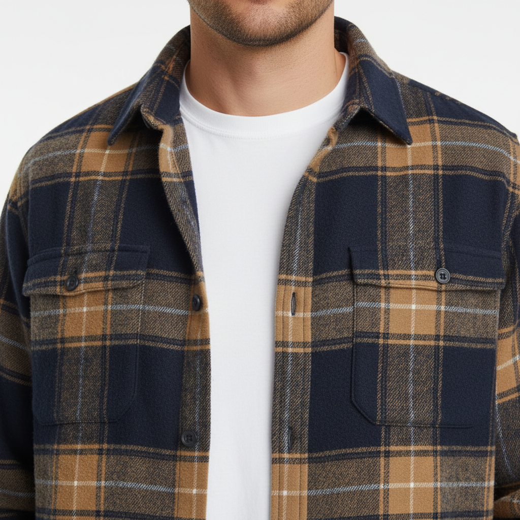 Kariertes Flanellhemd mit Button-Down-Kragen für Herren - Ansicht 9