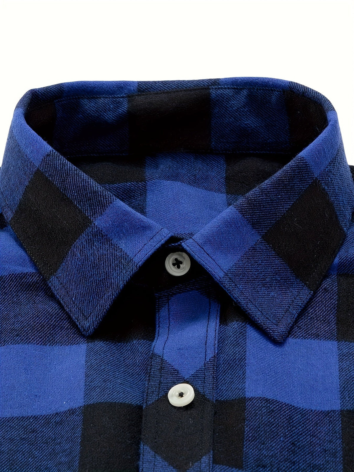 Flanellhemd mit Blockkaro und Brusttaschen für Herren