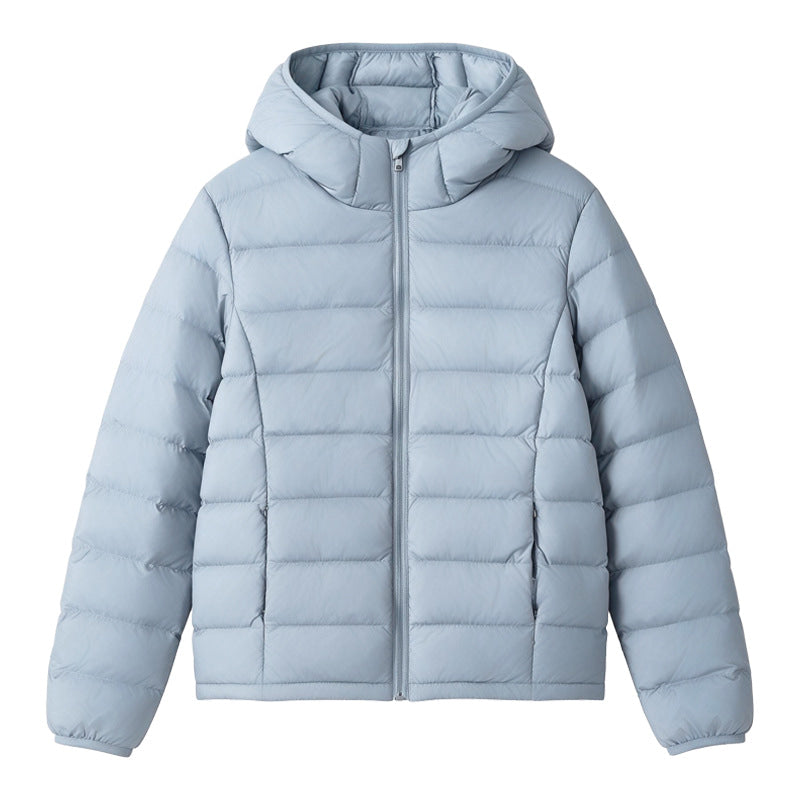 Jacke mit Wattierung, Kapuze und Reißverschluss für Damen in Sauerstoffblau