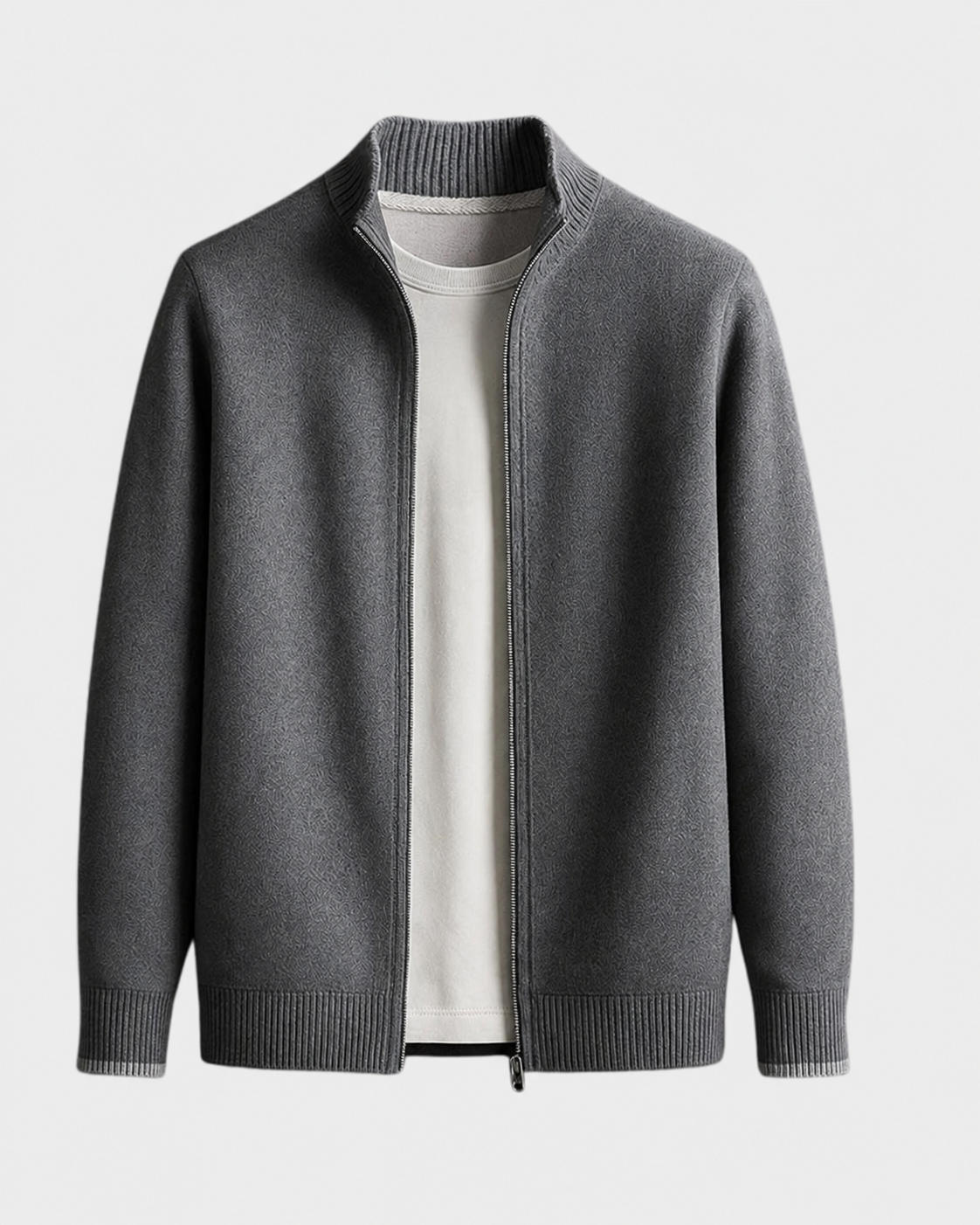 Herren Winter Strickjacke mit Reißverschluss, italienisch gestrickt