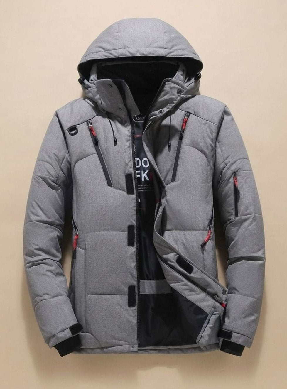 Winterjacke Herren winddicht mit Kapuze und warmer Daunenfüllung