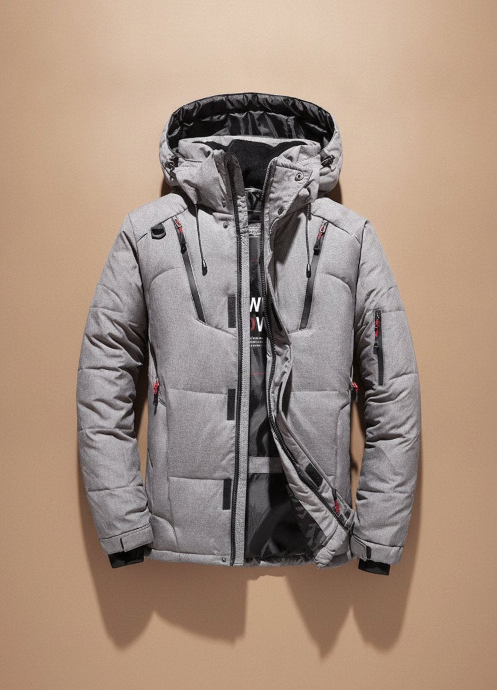 Winterjacke Herren winddicht mit Kapuze und warmer Daunenfüllung