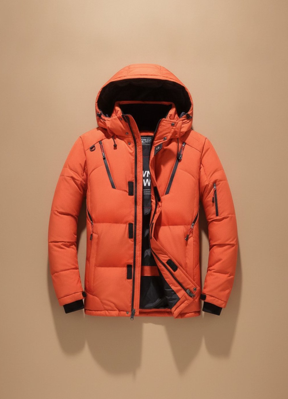 Winterjacke Herren winddicht mit Kapuze und warmer Daunenfüllung