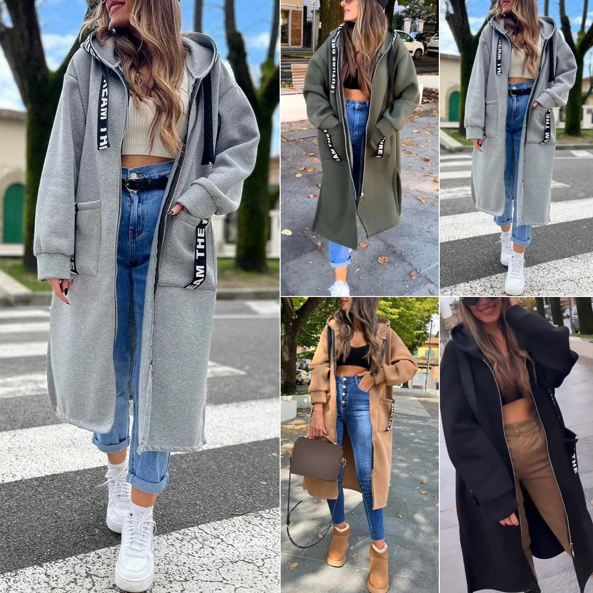 Hoodie Damen Oversize lang mit Kapuze für einen lässigen Look