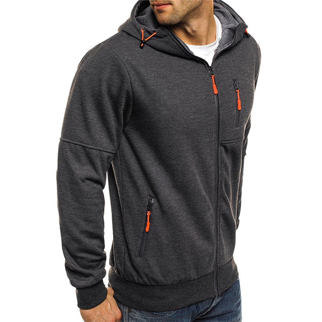 Hoodie mit durchgehendem Zipper und Kapuze für Herren - Ansicht 5