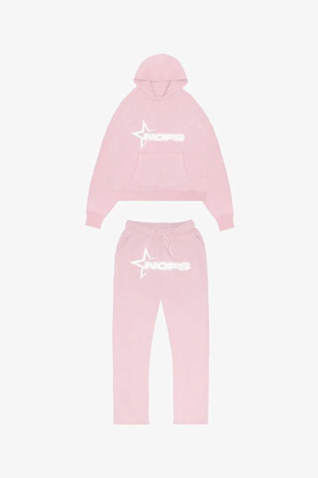 Hoodie mit Fronttasche im Set mit Trainingshose für Herren in Rosa - Ansicht 7