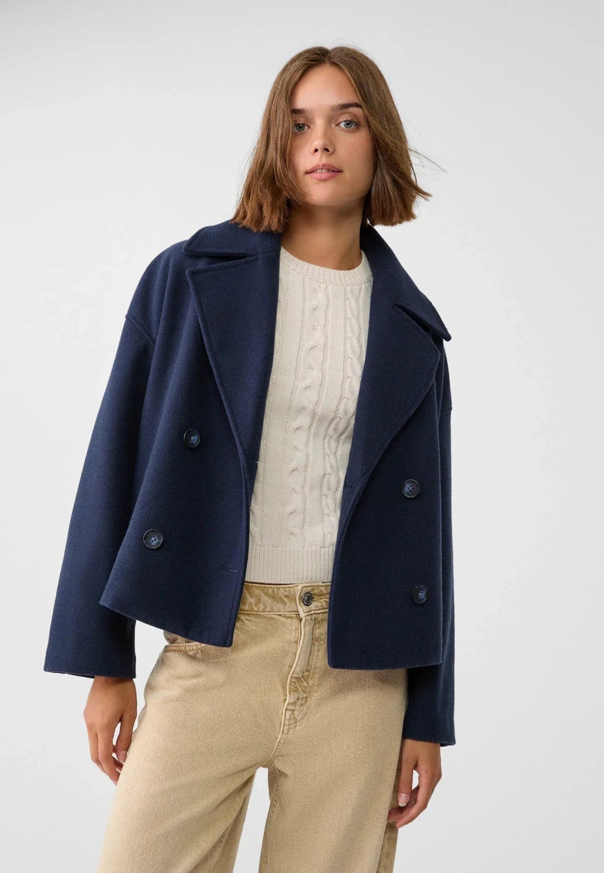 Jacke mit Kurzschnitt und Reverskragen für Damen