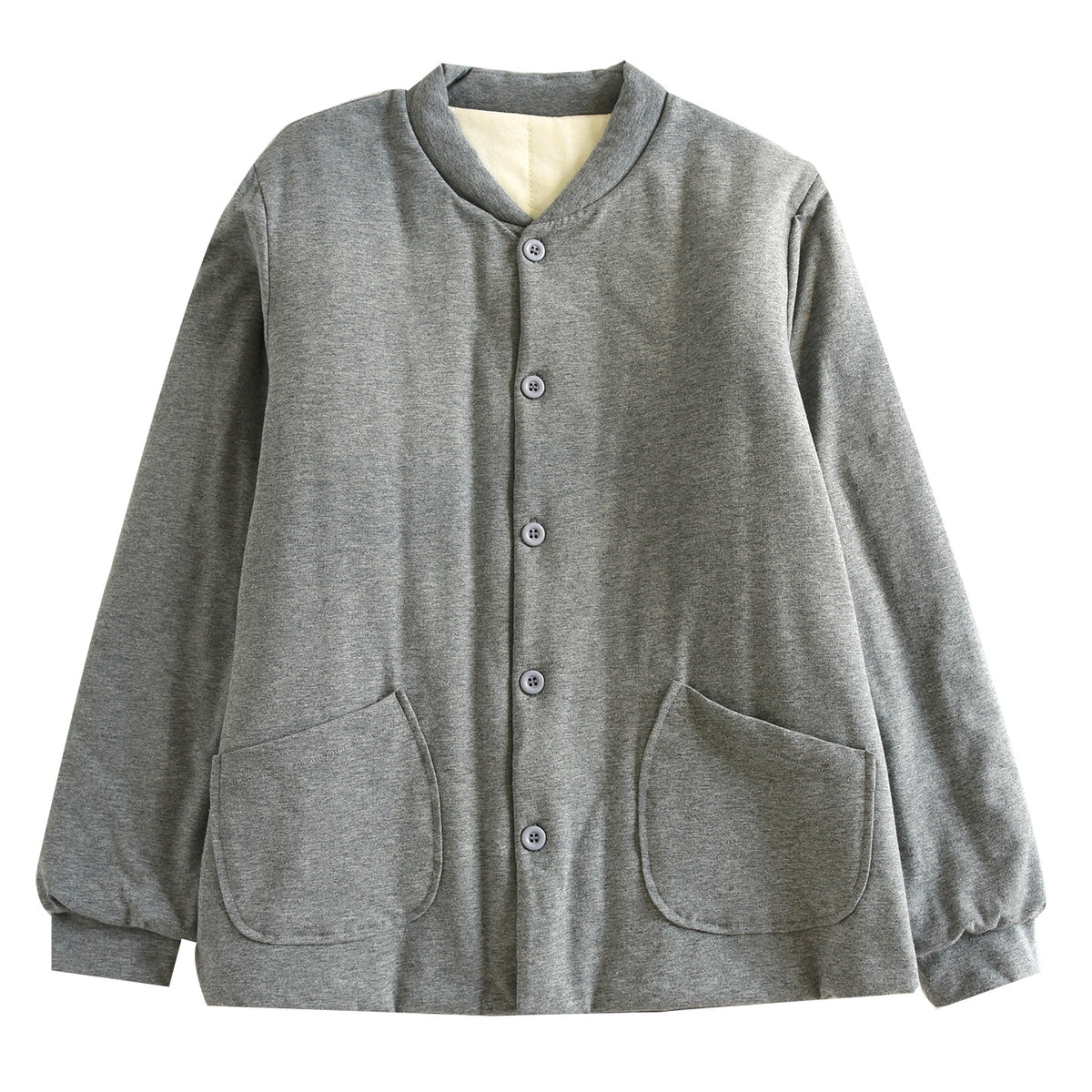 Jacke mit Stehkragen und Knopfleiste für Damen in Grau - Ansicht 3
