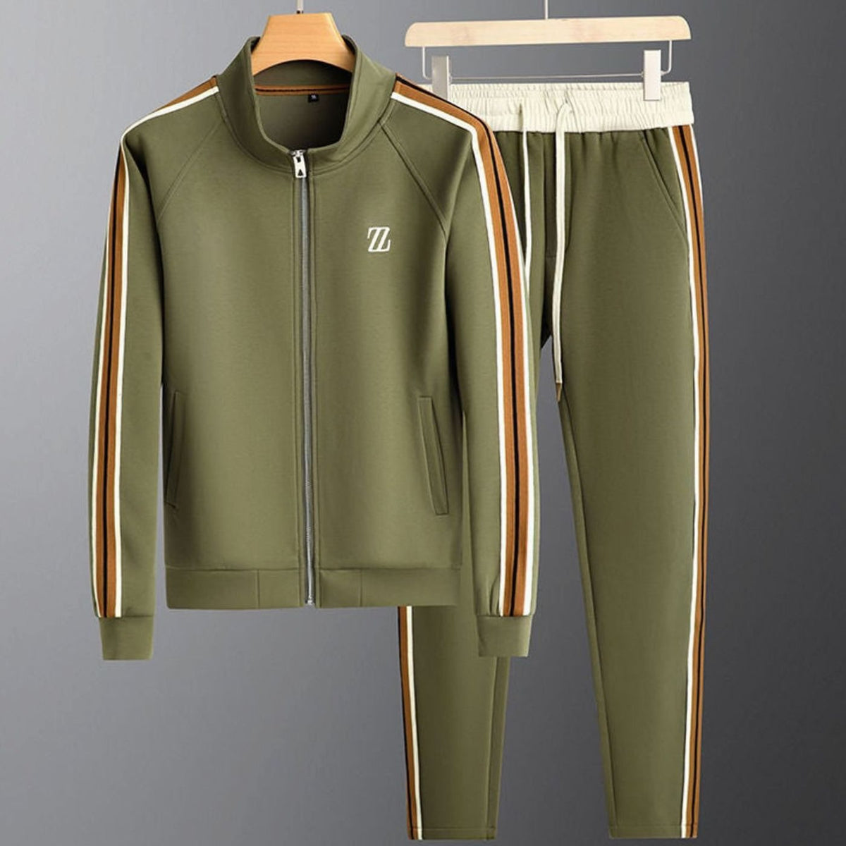 Jogginganzug Herren mit Streifen aus Lycra Regular Fit zweiteilig