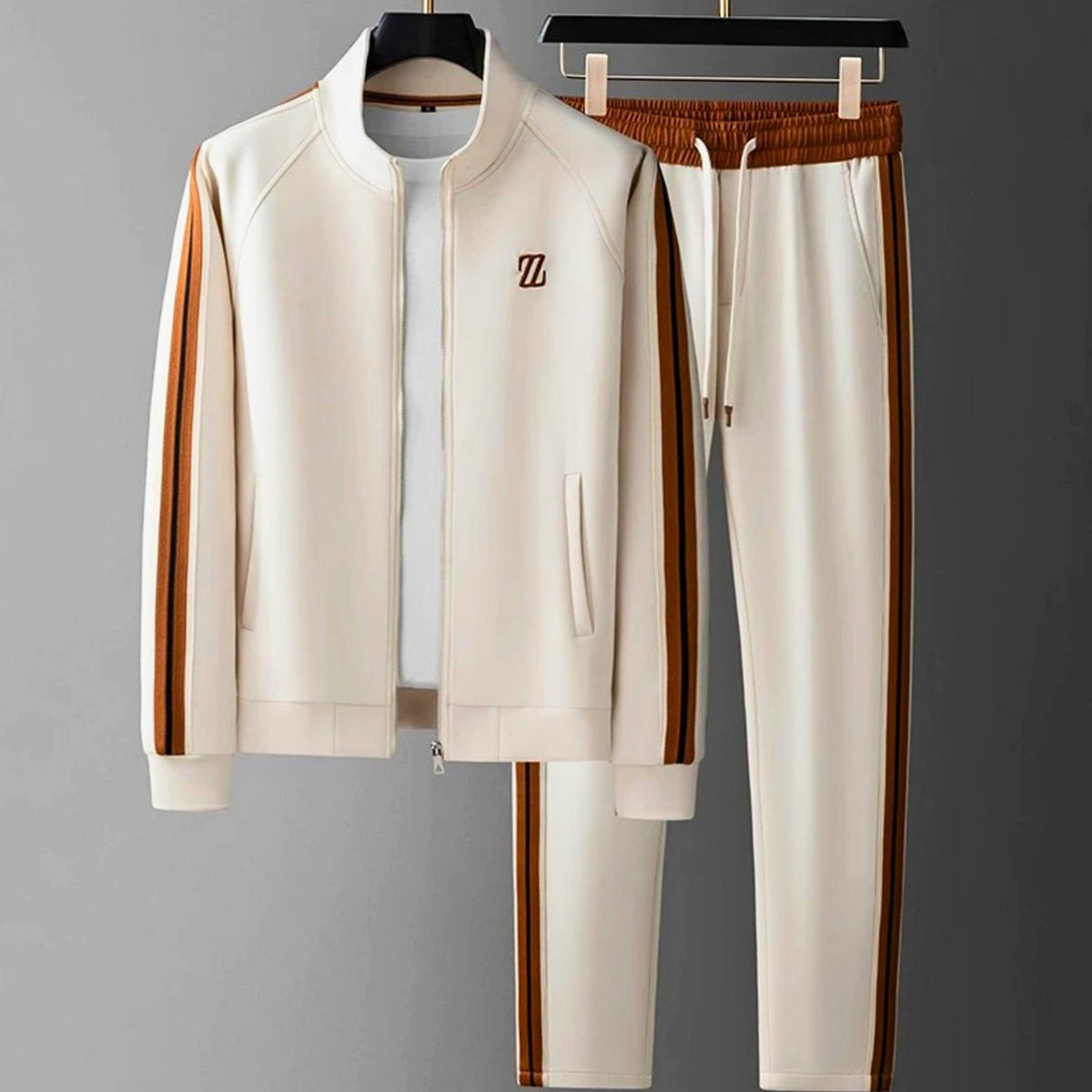 Jogginganzug Herren mit Streifen aus Lycra Regular Fit zweiteilig
