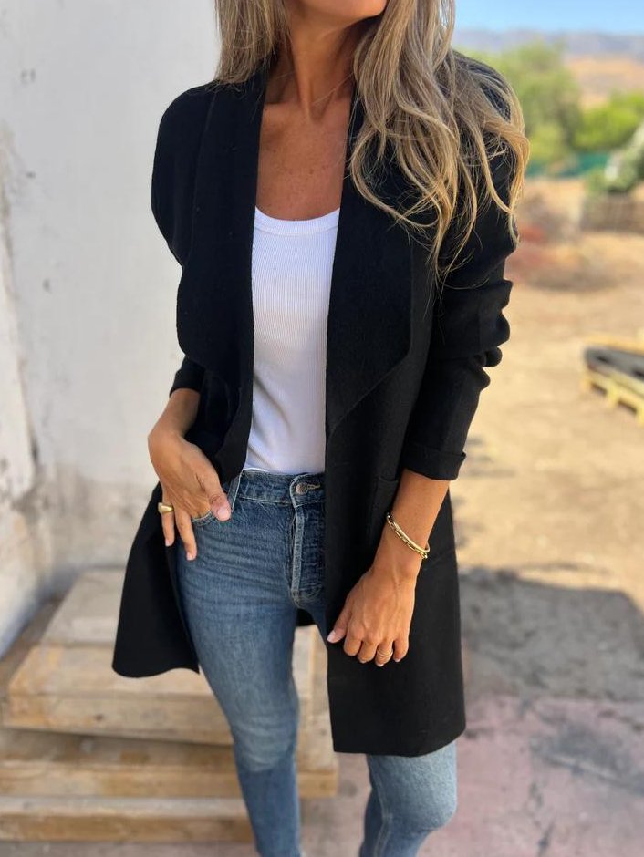 Bayer Modehaus - Damen Cardigan lang mit Schalkragen und aufgesetzten Taschen - Produktbild 9
