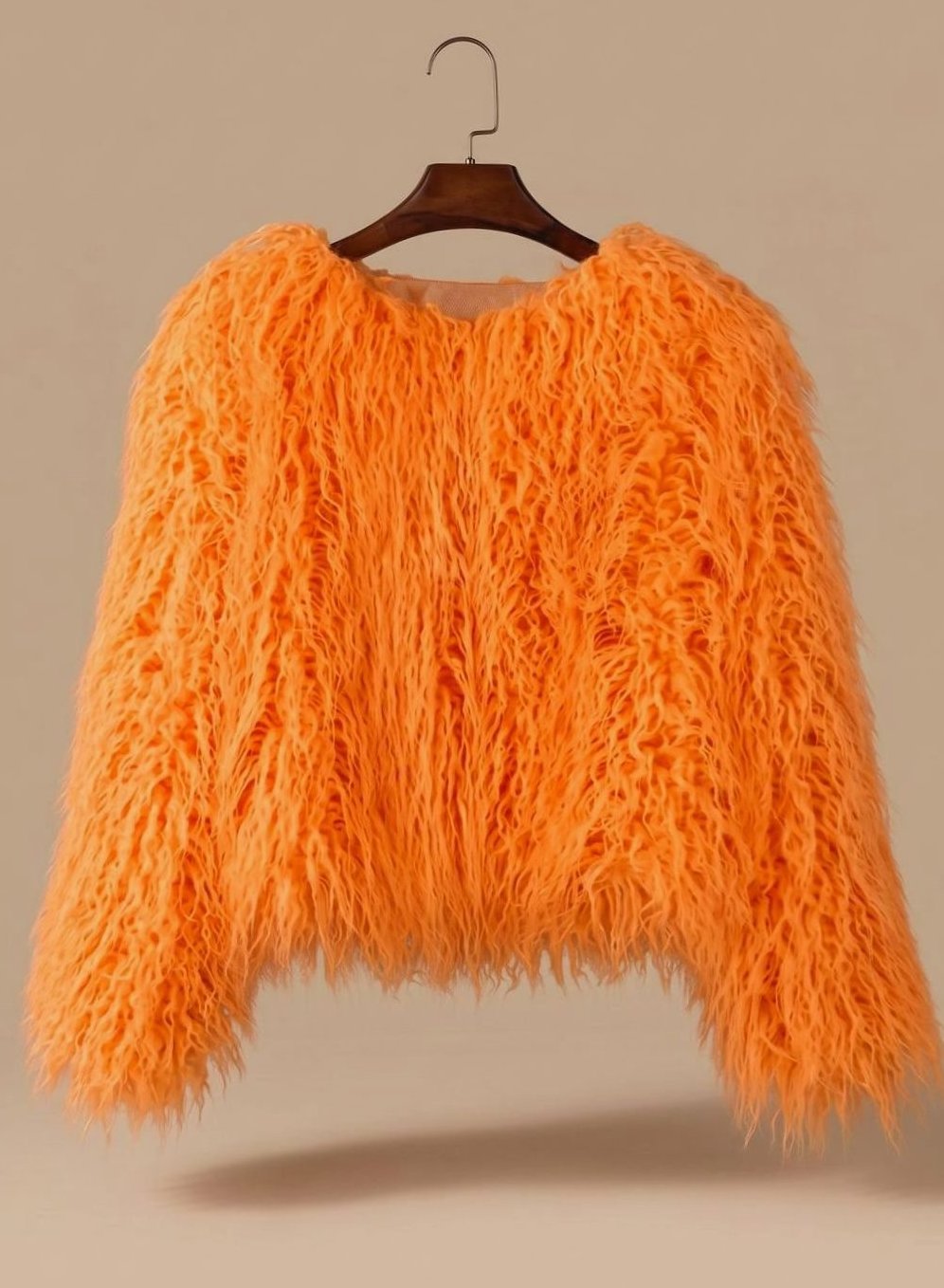 Winterjacke Damen Kunstpelzmantel Langhaarkunstfell kurz Shaggy Look