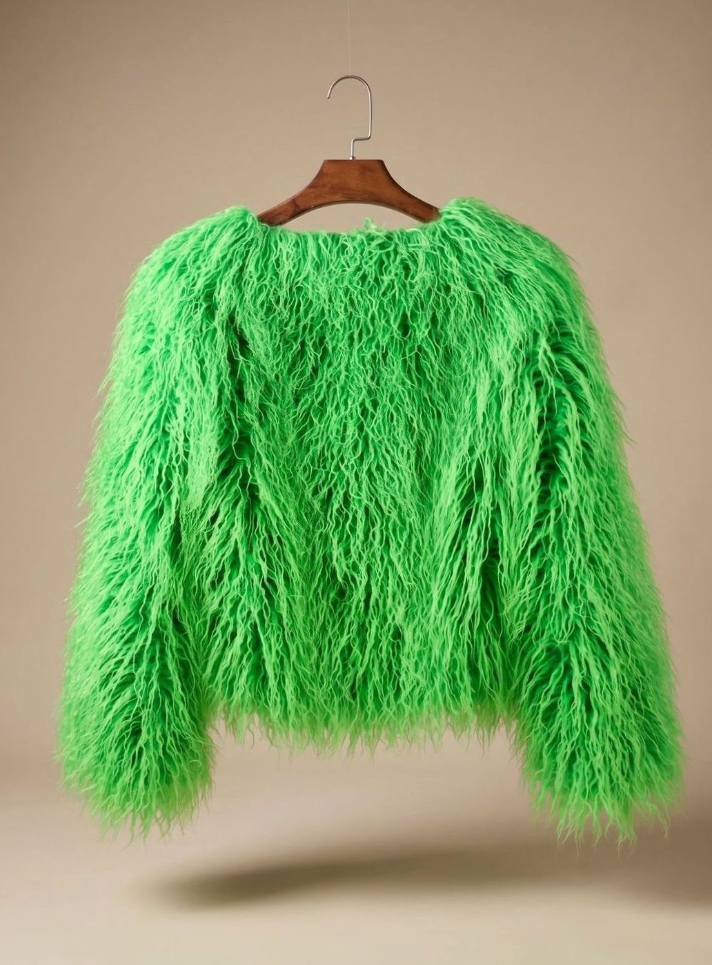 Winterjacke Damen Kunstpelzmantel Langhaarkunstfell kurz Shaggy Look