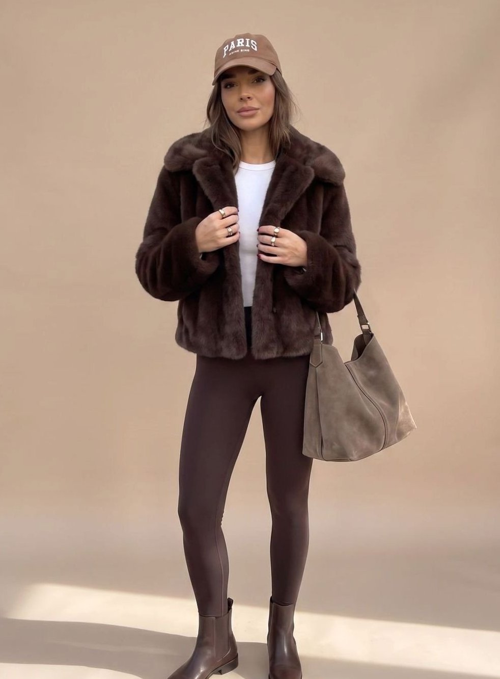 Winterjacke Damen Kunstpelzmantel kurz mit breitem Umlegekragen