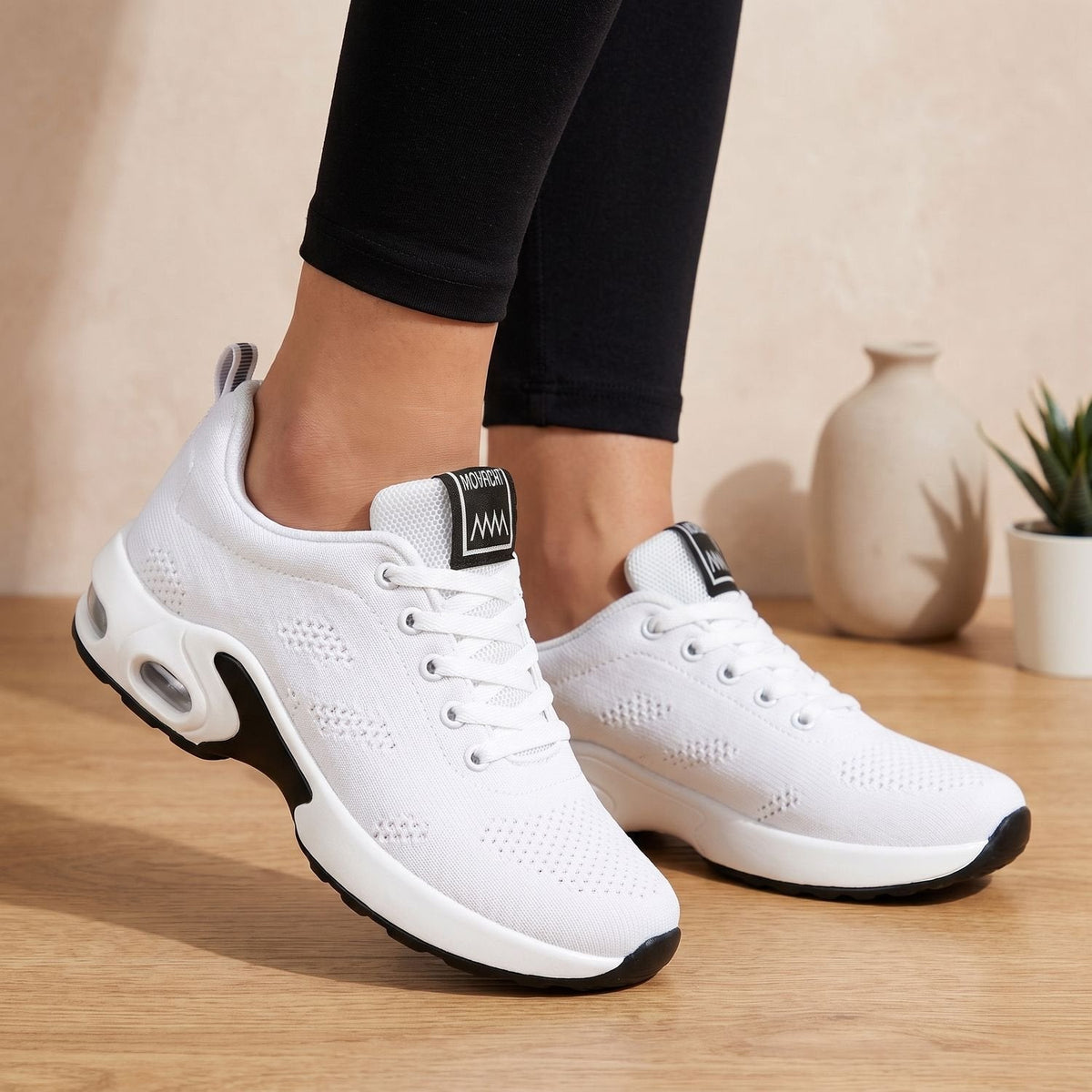 Orthopädische Schuhe Damen atmungsaktiv mit Luftkissen-Dämpfung, Plateausneaker