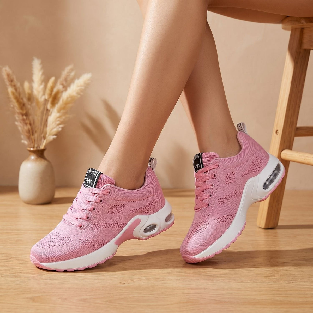 Orthopädische Schuhe Damen atmungsaktiv mit Luftkissen-Dämpfung, Plateausneaker