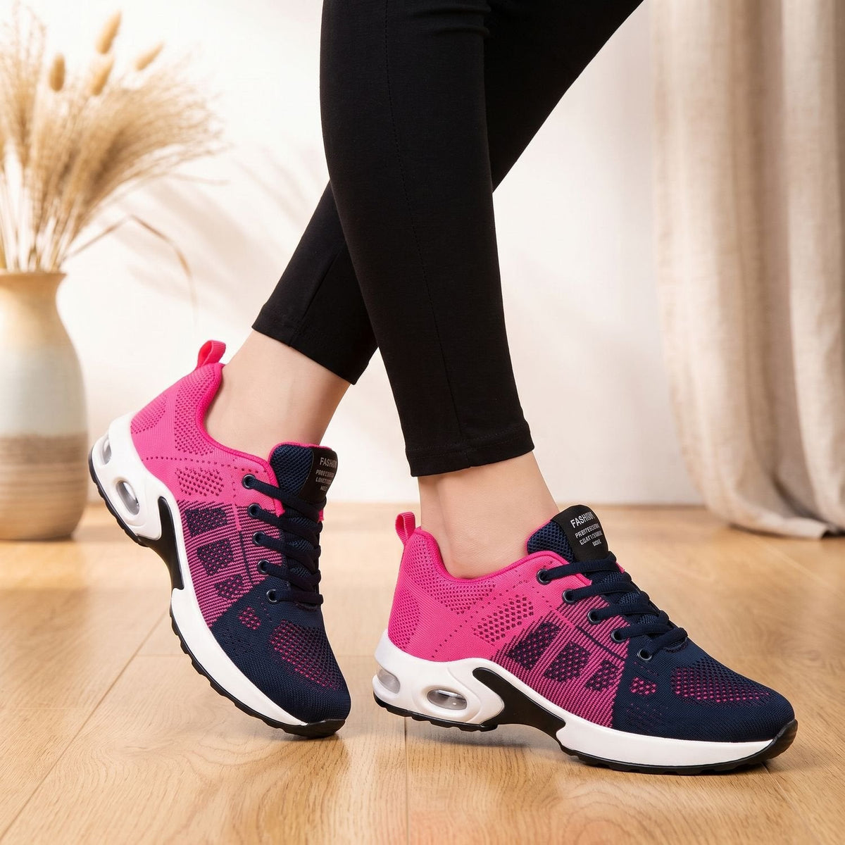 Orthopädische Schuhe Damen atmungsaktiv mit Luftkissen-Dämpfung, Plateausneaker