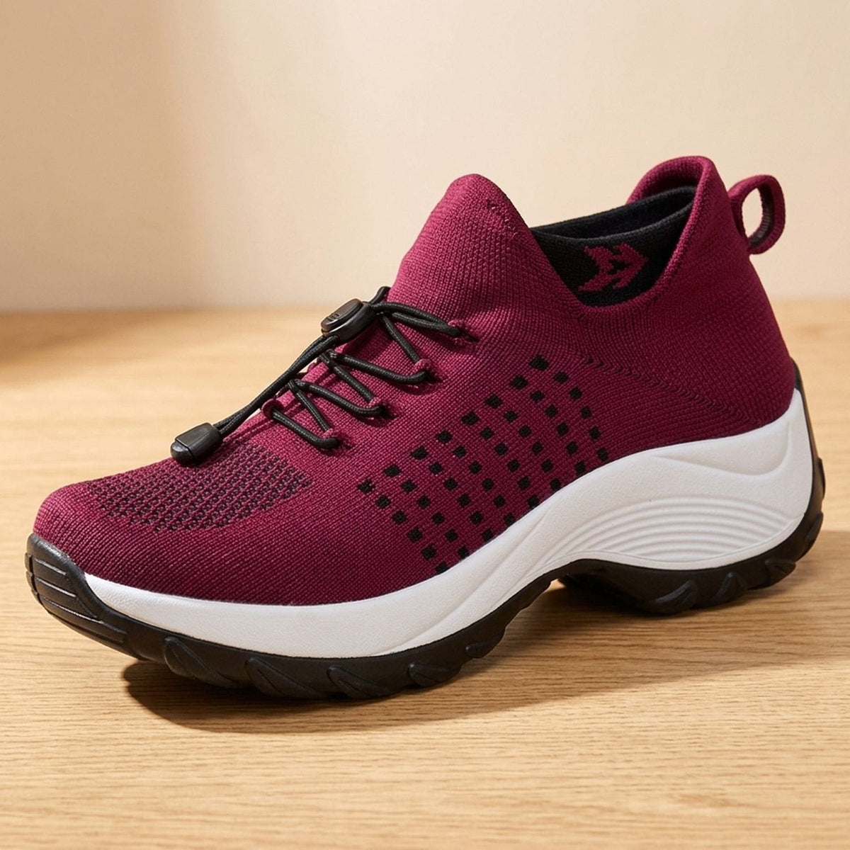 Orthopädische Schuhe Damen aus Strick, atmungsaktiv mit breiter Zehenbox