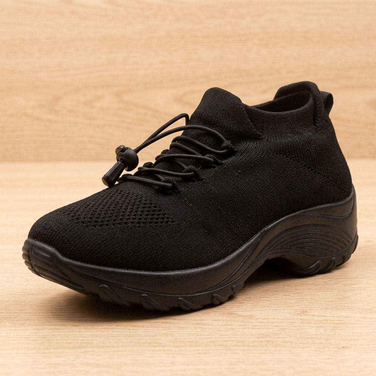 Orthopädische Schuhe Damen aus Strick mit Plateau, atmungsaktive Sneaker