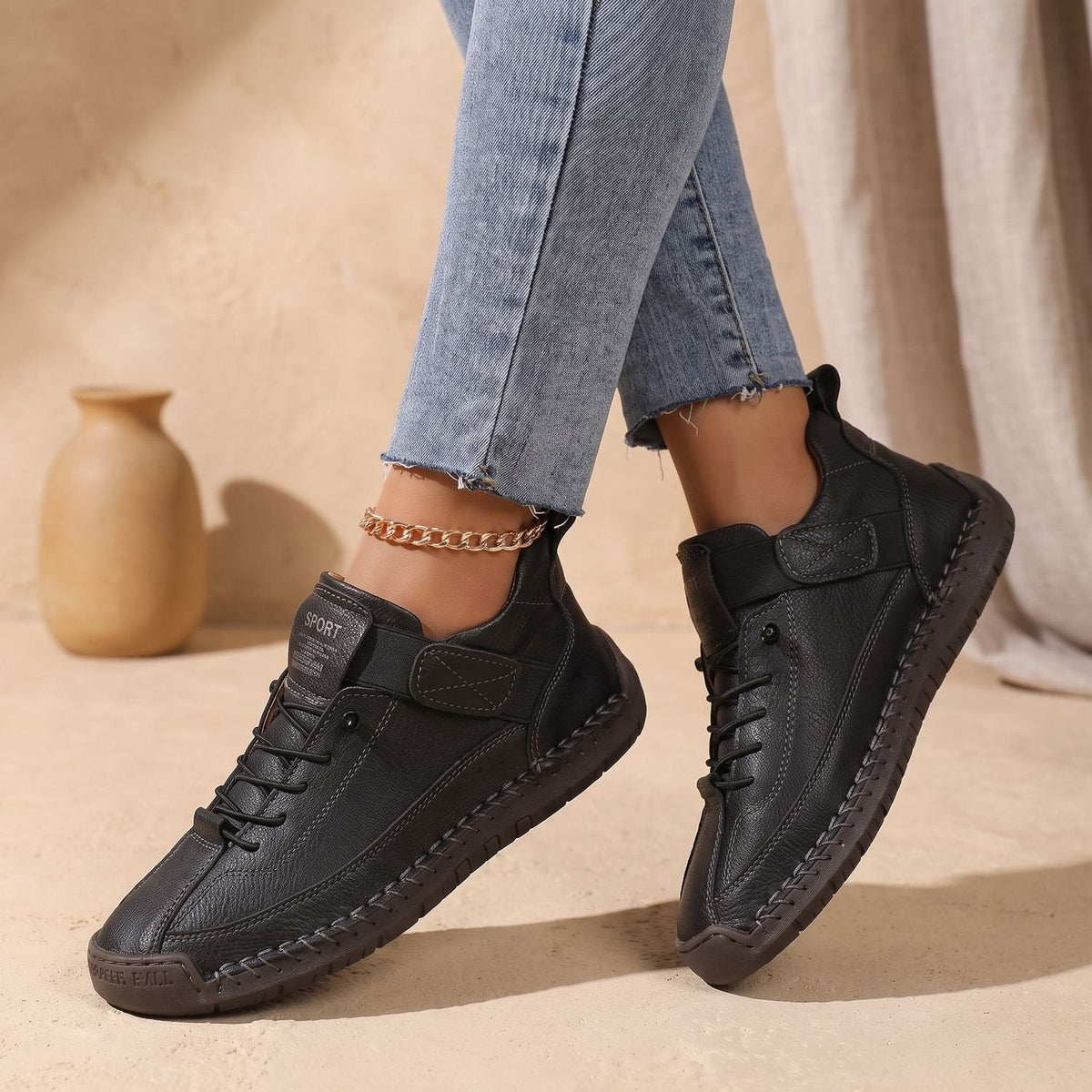 Orthopädische Schuhe Damen leicht mit breiter Zehenbox, Sneaker