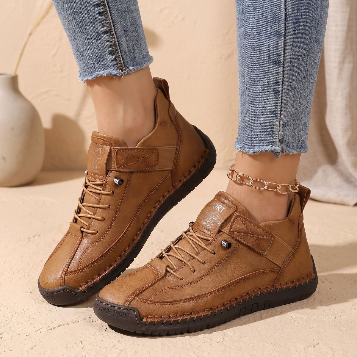Orthopädische Schuhe Damen leicht mit breiter Zehenbox, Sneaker