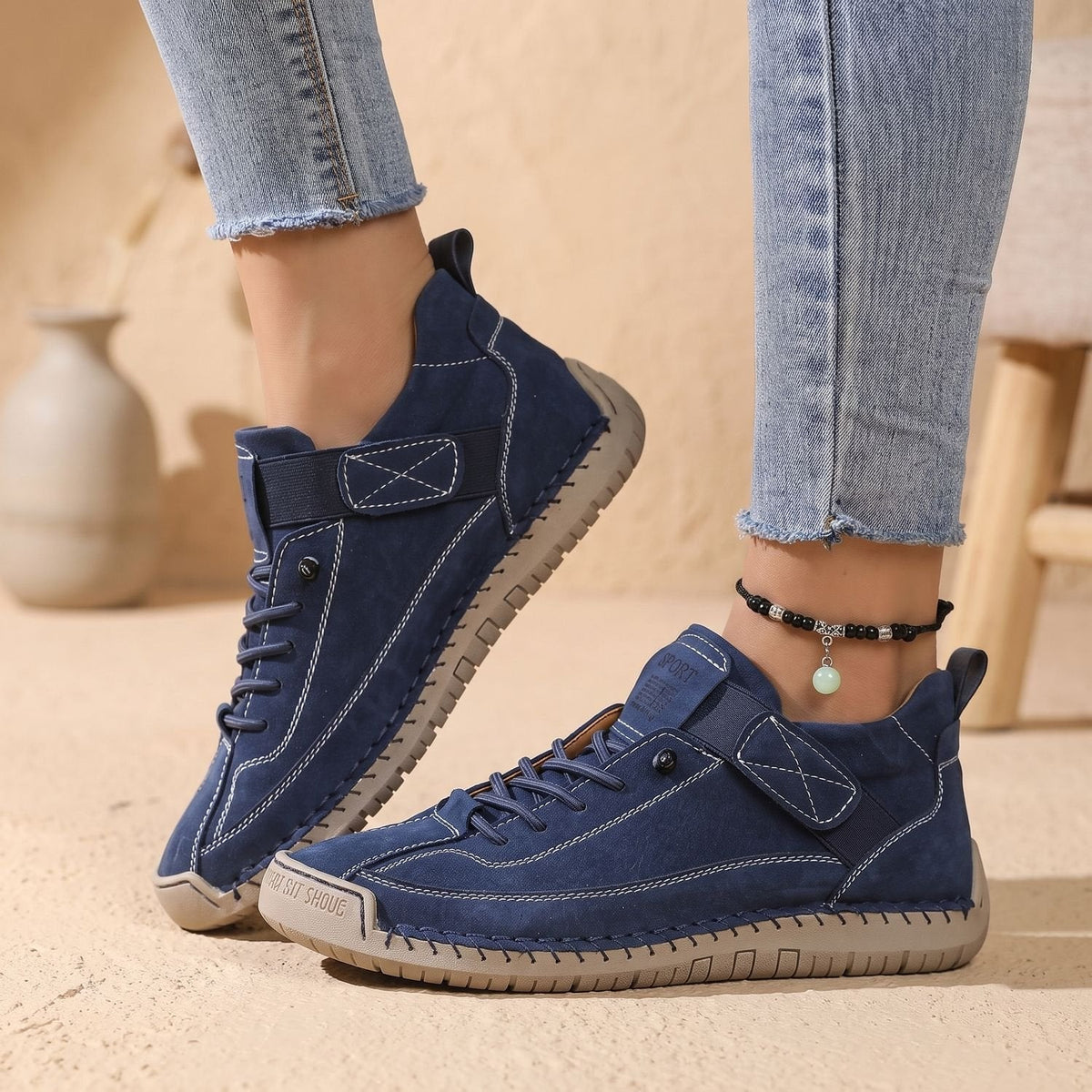 Orthopädische Schuhe Damen leicht mit breiter Zehenbox, Sneaker