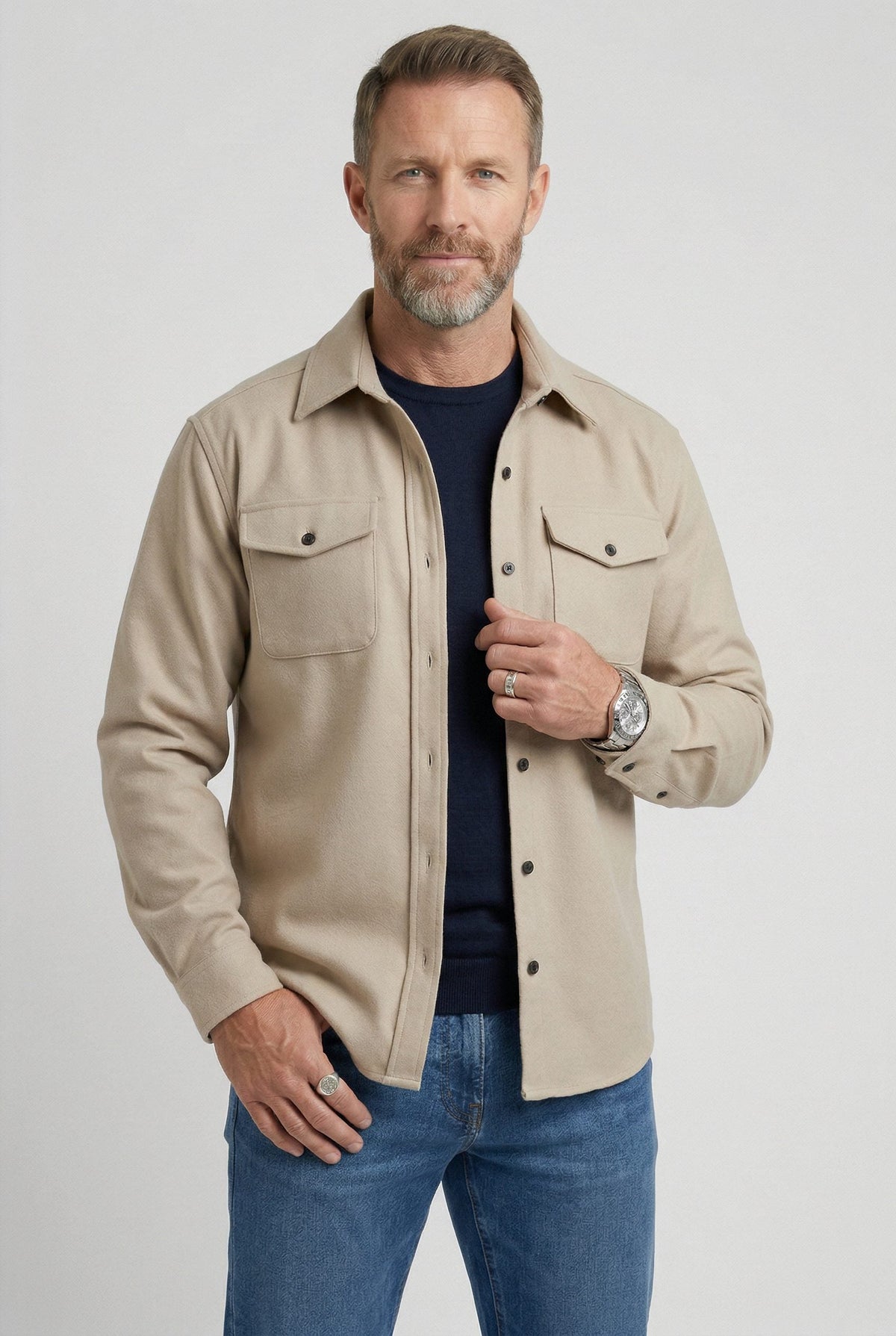 Overshirt mit Brusttaschen und Knopfleiste für Herren