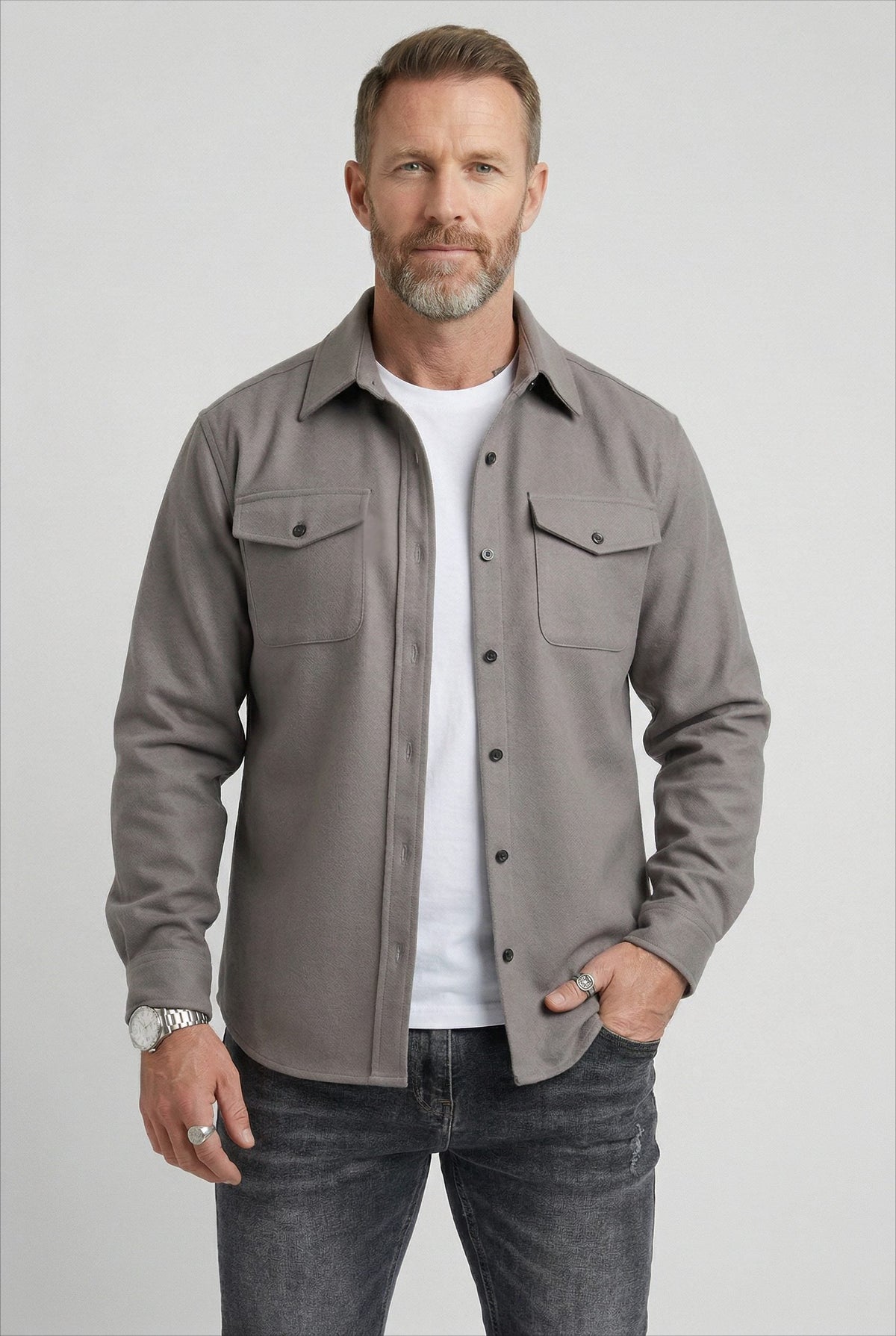 Overshirt mit Brusttaschen und Knopfleiste für Herren