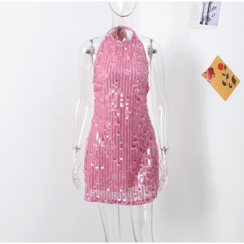 Pailletten Kleid in Minilänge und figurbetont für Damen