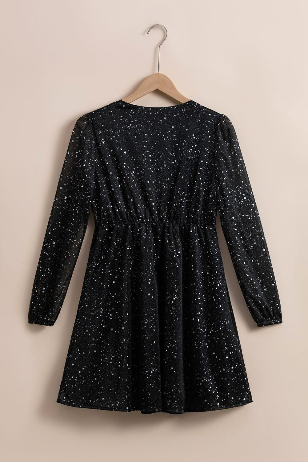 Pailletten Kleid mit Wickelschnitt und V-Ausschnitt für Damen