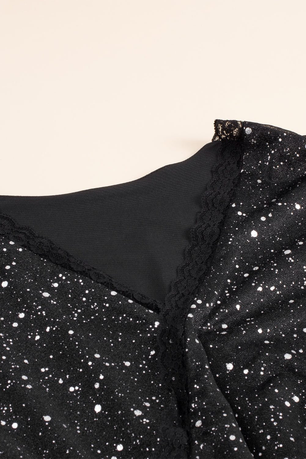 Pailletten Kleid mit Wickelschnitt und V-Ausschnitt für Damen