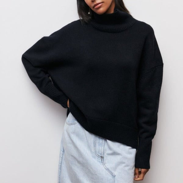 Pullover Damen mit Rollkragen und schmaler Passform zum Lagenlook