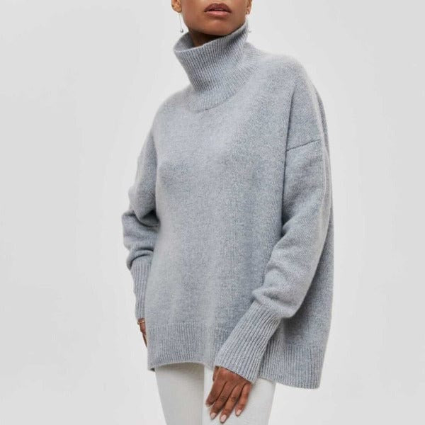 Pullover Damen mit Rollkragen und schmaler Passform zum Lagenlook