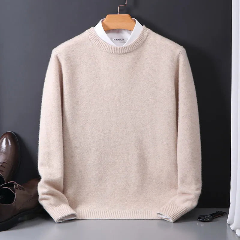 Pullover aus Kaschmirwolle mit Rundhals für Herren in Beige - Ansicht 3