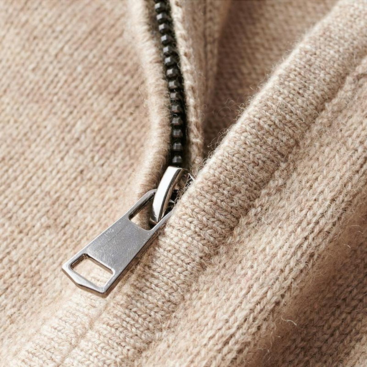 Pullover Herren mit Reißverschluss und Rippenbündchen Regular Fit