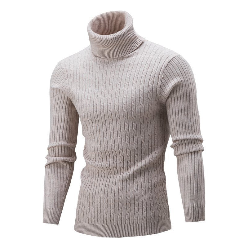 Pullover mit Zopfmuster und Rollkragen für Herren