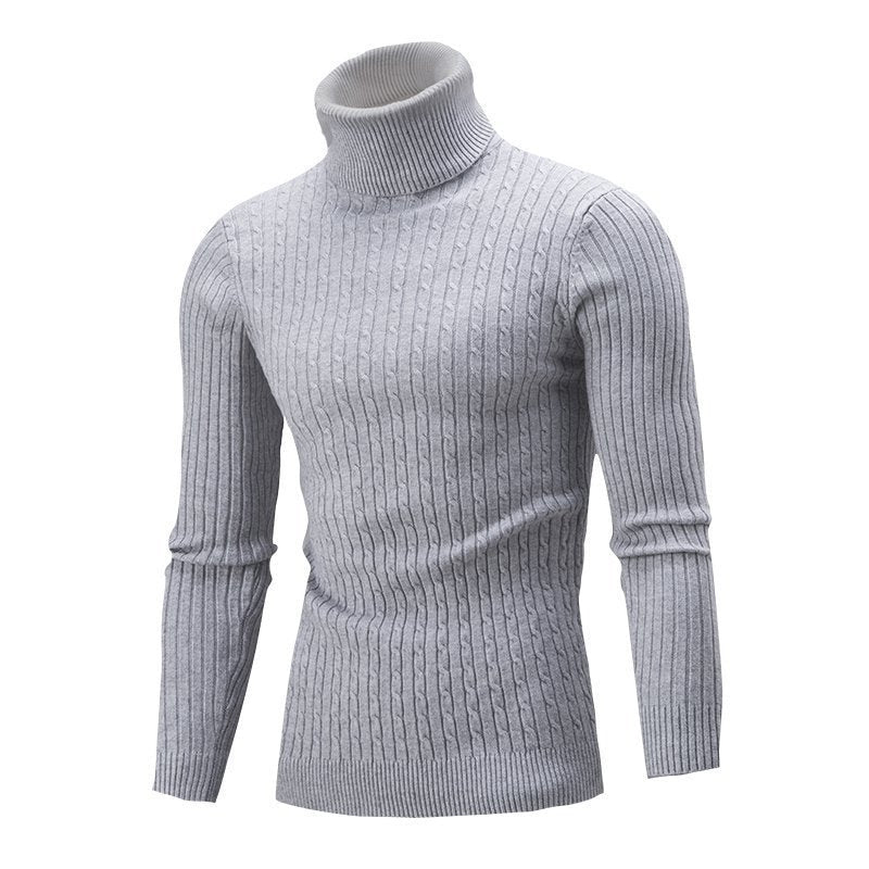 Pullover mit Zopfmuster und Rollkragen für Herren