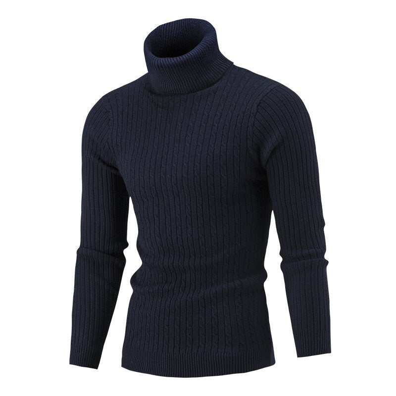 Pullover mit Zopfmuster und Rollkragen für Herren