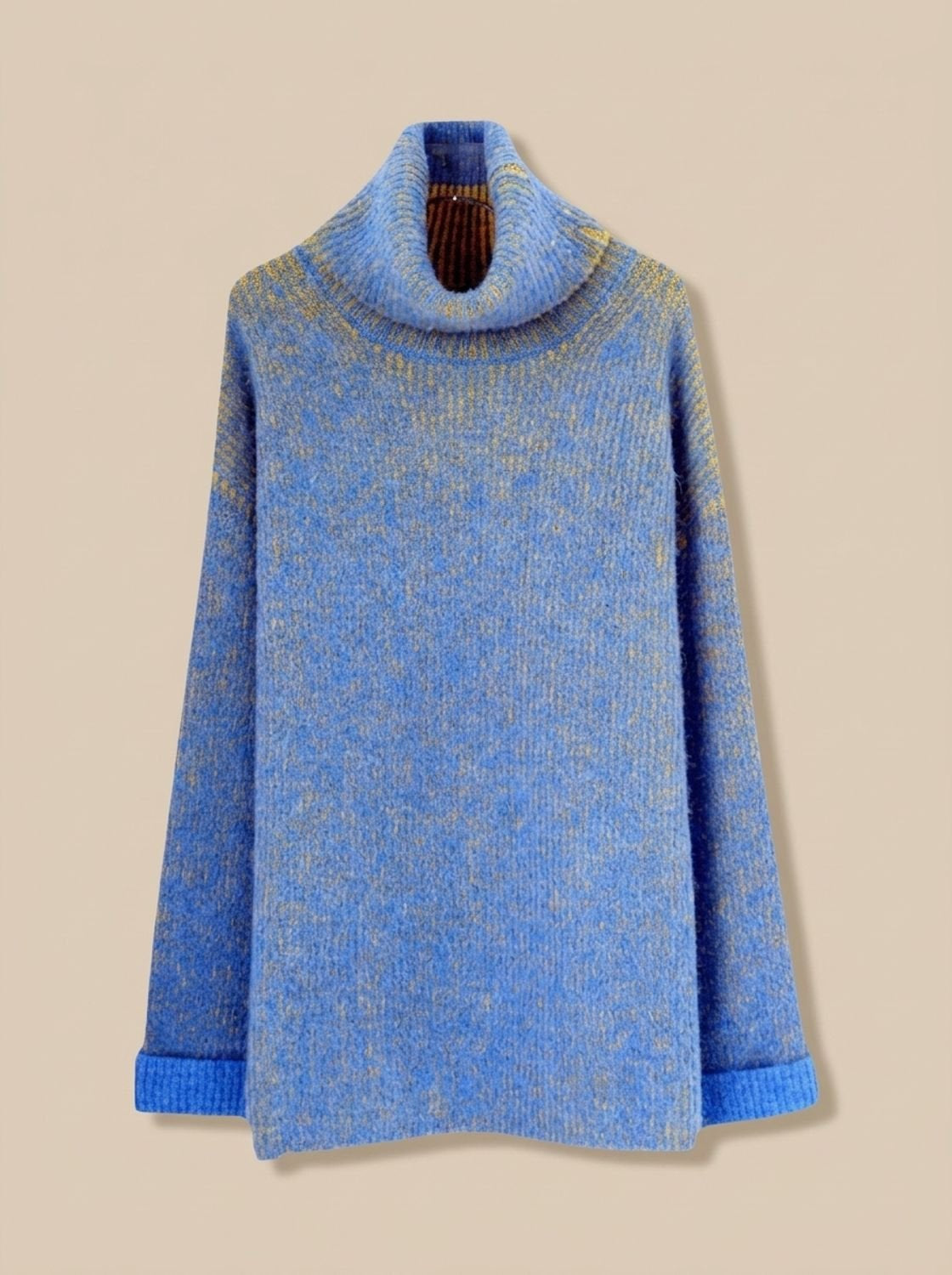 Rollkragenpullover Damen aus Grobstrick, Oversize für den Winter