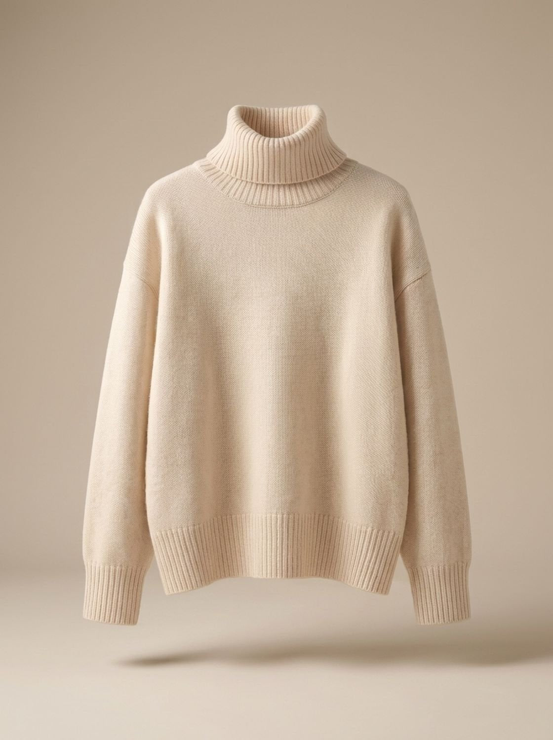 Rollkragenpullover Damen aus reinem Kaschmir, Oversize für Winter